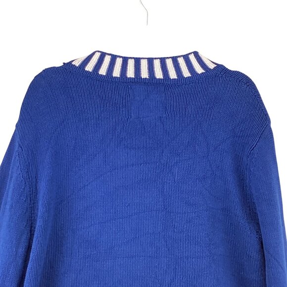 Christmas Men’s Sweater Santa Jingle Blue Size XL Xlarge‎ Booty Santa Bells - Picture 9 of 12